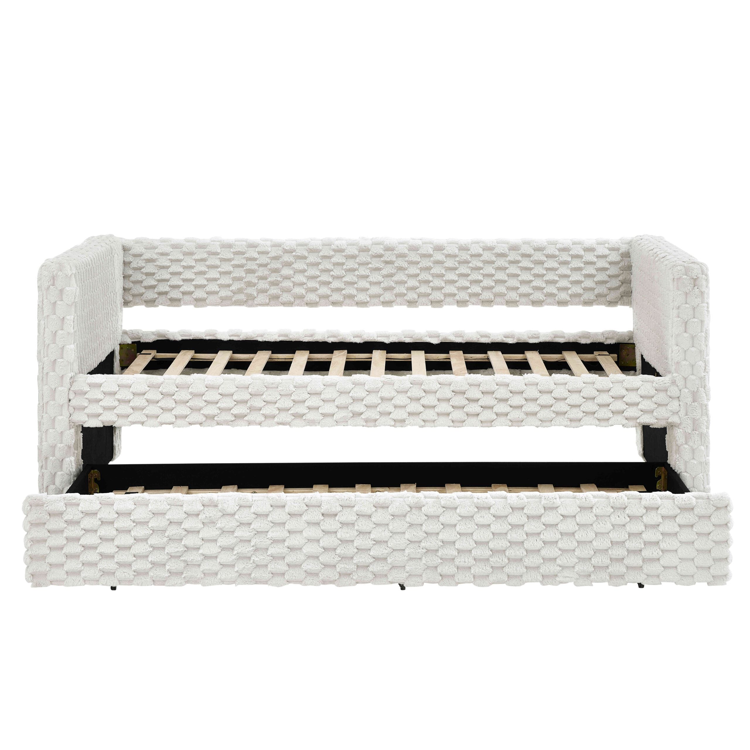 Upholstered sofa bed,The bottom pulls out to form a bed