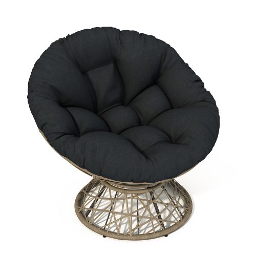 40" Ergonomic Wicker Chair with Cloud Thick Density Fabric Cushion