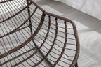 Spun-polyester Outdoor Rattan Rocking Chair,Padded Cushion Rocker Recliner Chair Outdoor for Front Porch