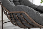 Spun-polyester Outdoor Rattan Rocking Chair,Padded Cushion Rocker Recliner Chair Outdoor for Front Porch