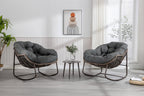 Spun-polyester Outdoor Rattan Rocking Chair,Padded Cushion Rocker Recliner Chair Outdoor for Front Porch