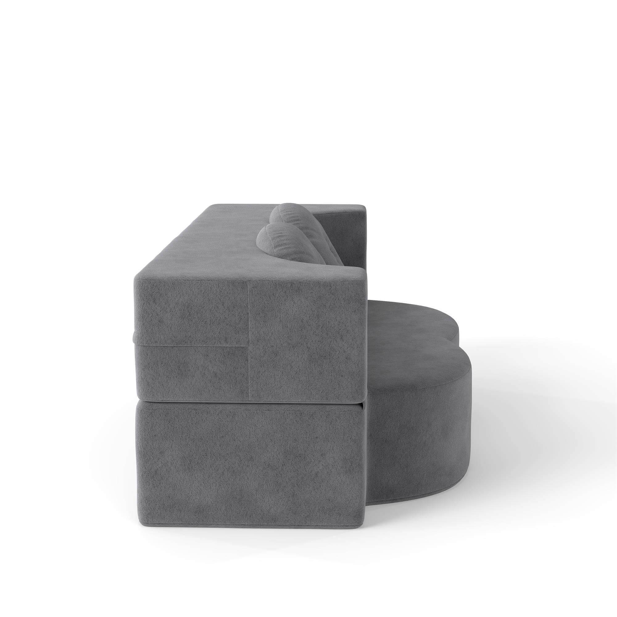 Convertible Plush Corduroy Foam-Filled Sleeper Sofa Bed