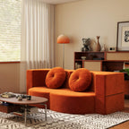 Convertible Plush Corduroy Foam-Filled Sleeper Sofa Bed