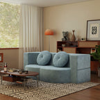 Convertible Plush Corduroy Foam-Filled Sleeper Sofa Bed
