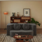 Convertible Plush Corduroy Foam-Filled Sleeper Sofa Bed