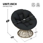 40" Ergonomic Wicker Chair with Cloud Thick Density Fabric Cushion