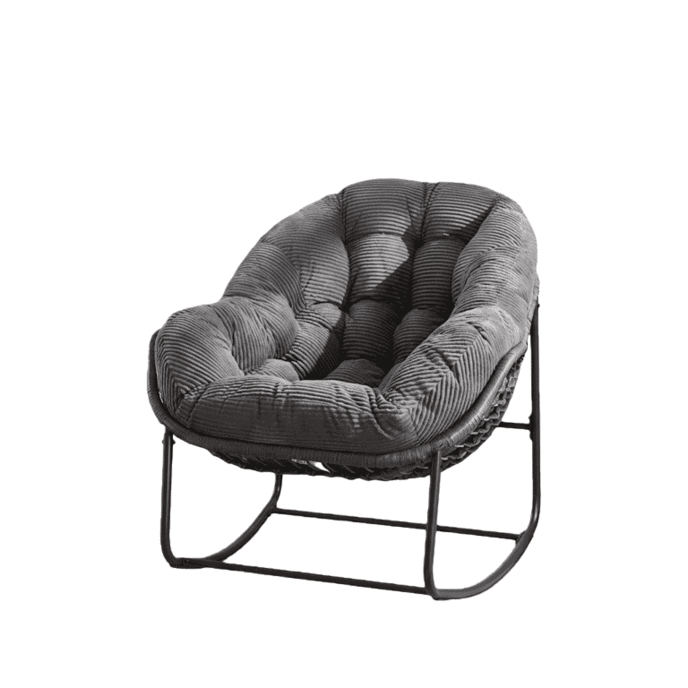 Velvet Outdoor Rattan Rocking Chair,Padded Cushion Rocker Recliner Chair Outdoor for Front Porch Main image