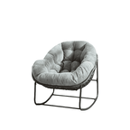 Velvet Outdoor Rattan Rocking Chair,Padded Cushion Rocker Recliner Chair Outdoor for Front Porch