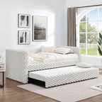 Upholstered sofa bed,The bottom pulls out to form a bed