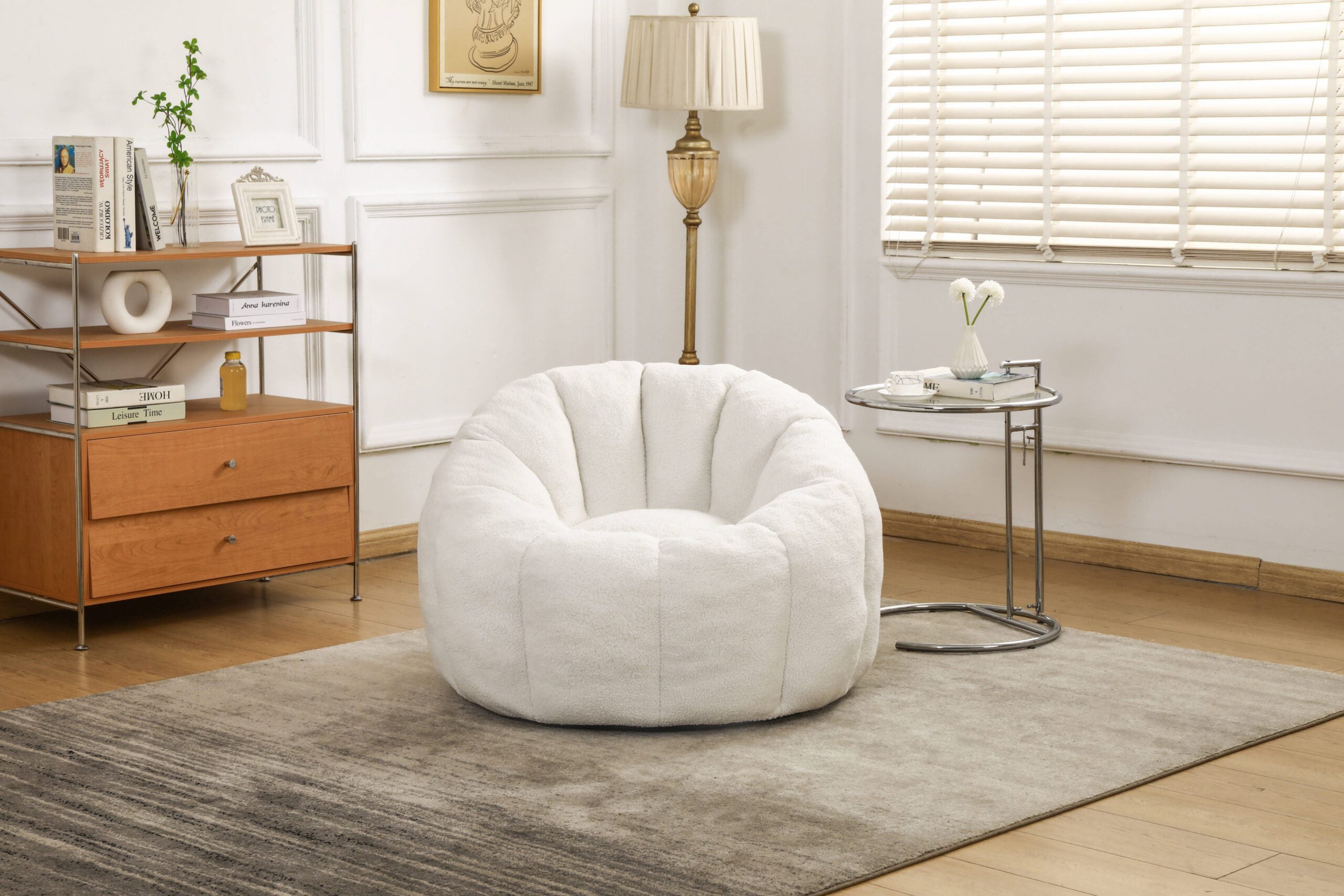Bean Bag Sofa Chair with Armrests Stuffed High-Density Foam