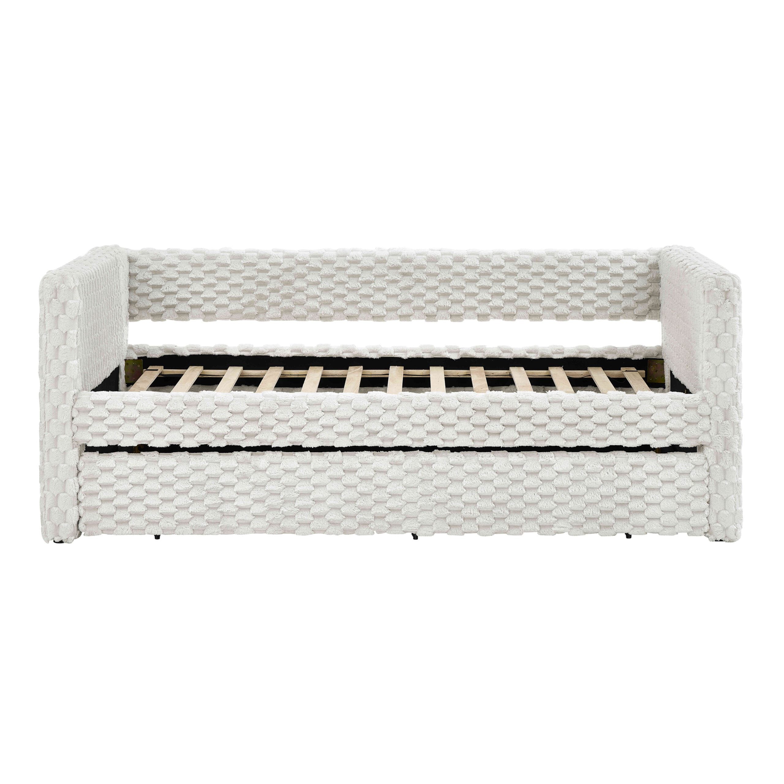 Upholstered sofa bed,The bottom pulls out to form a bed
