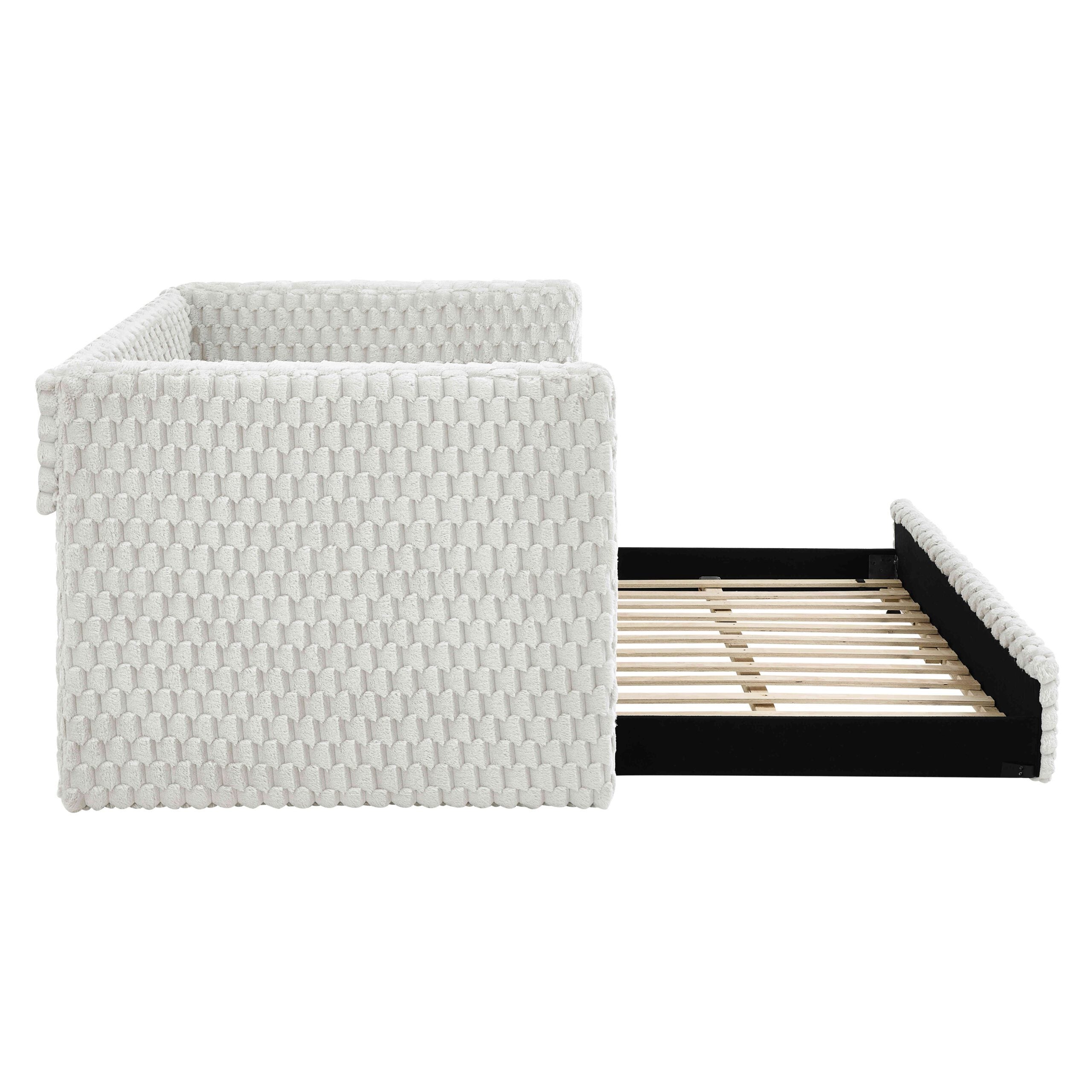Upholstered sofa bed,The bottom pulls out to form a bed