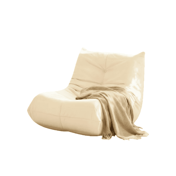 Luxury Accent Chair Button-Tufted Detail White Microfiber Comfy Chair Living Room Furniture