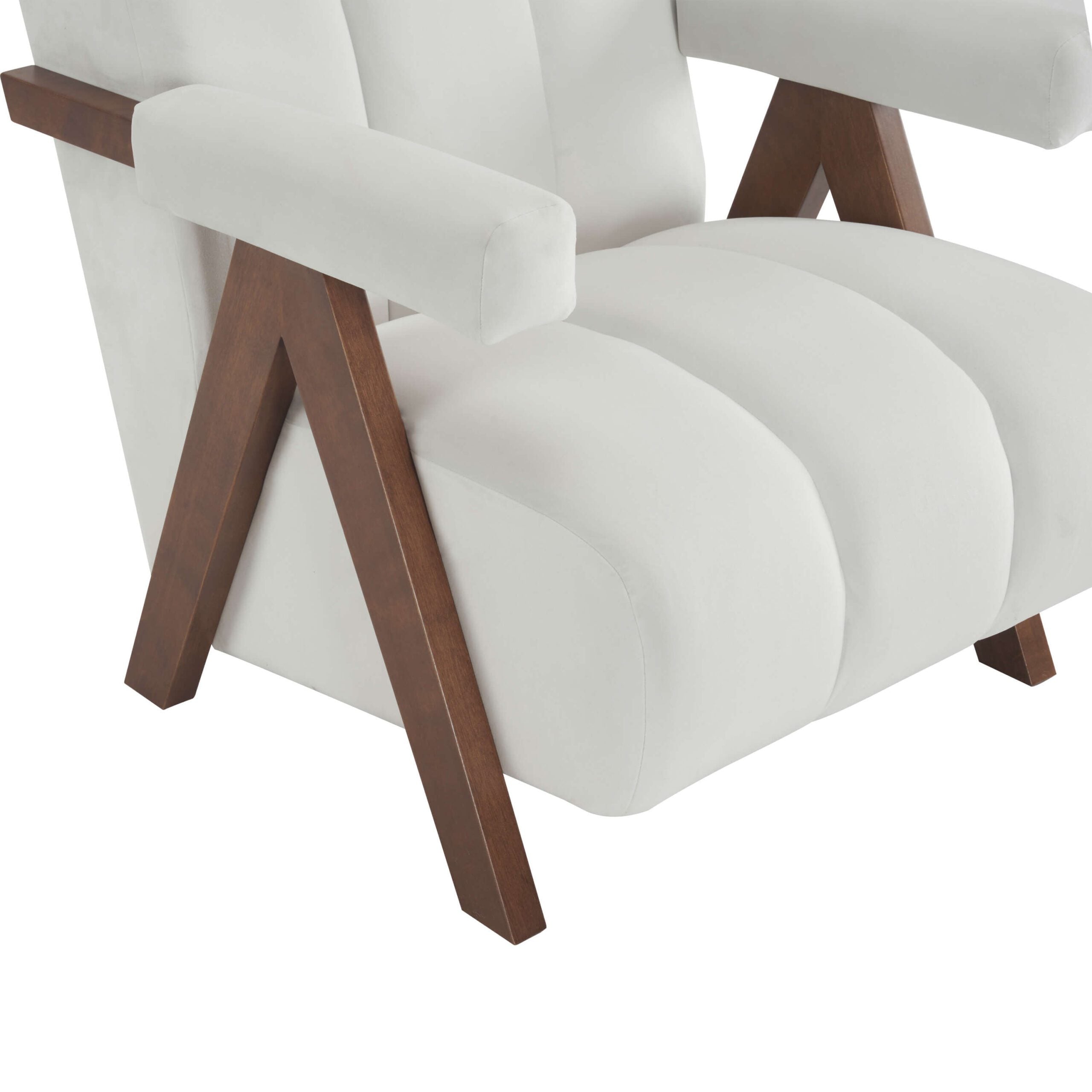 Mid Century Modern Accent Chair with Solid Wood Frame