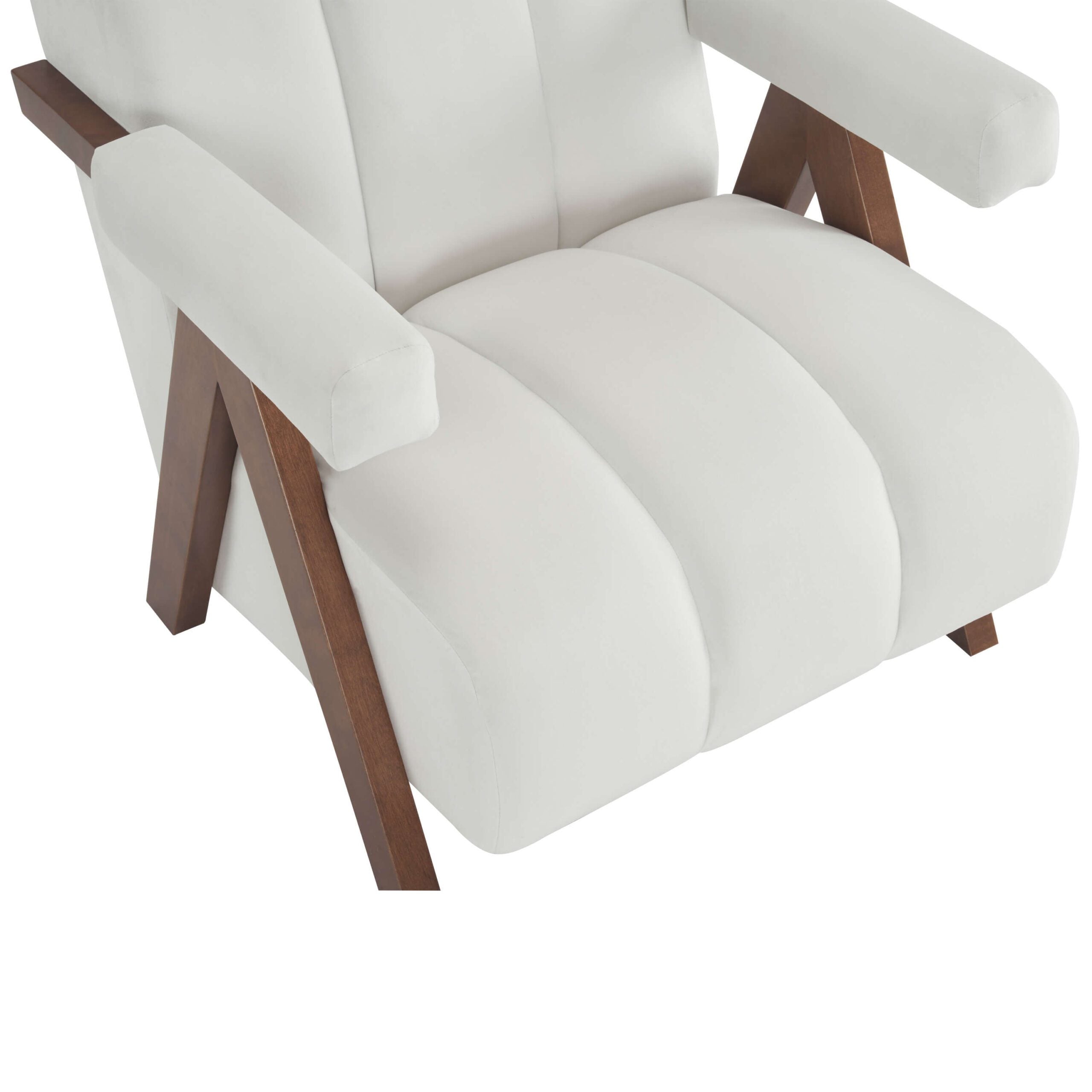 Mid Century Modern Accent Chair with Solid Wood Frame