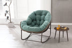 Spun-polyester Outdoor Rattan Rocking Chair,Padded Cushion Rocker Recliner Chair Outdoor for Front Porch