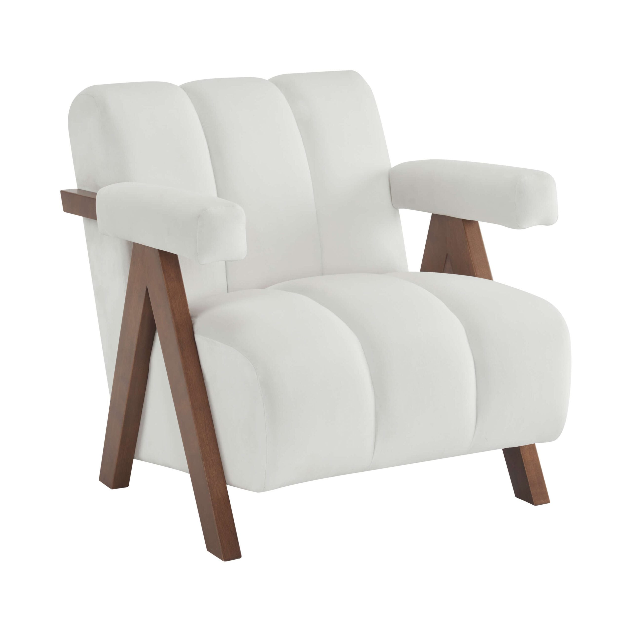 Mid Century Modern Accent Chair with Solid Wood Frame Main image