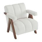Mid Century Modern Accent Chair with Solid Wood Frame