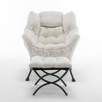 Comfortable Upholstered Lounge Chair with Footrest
