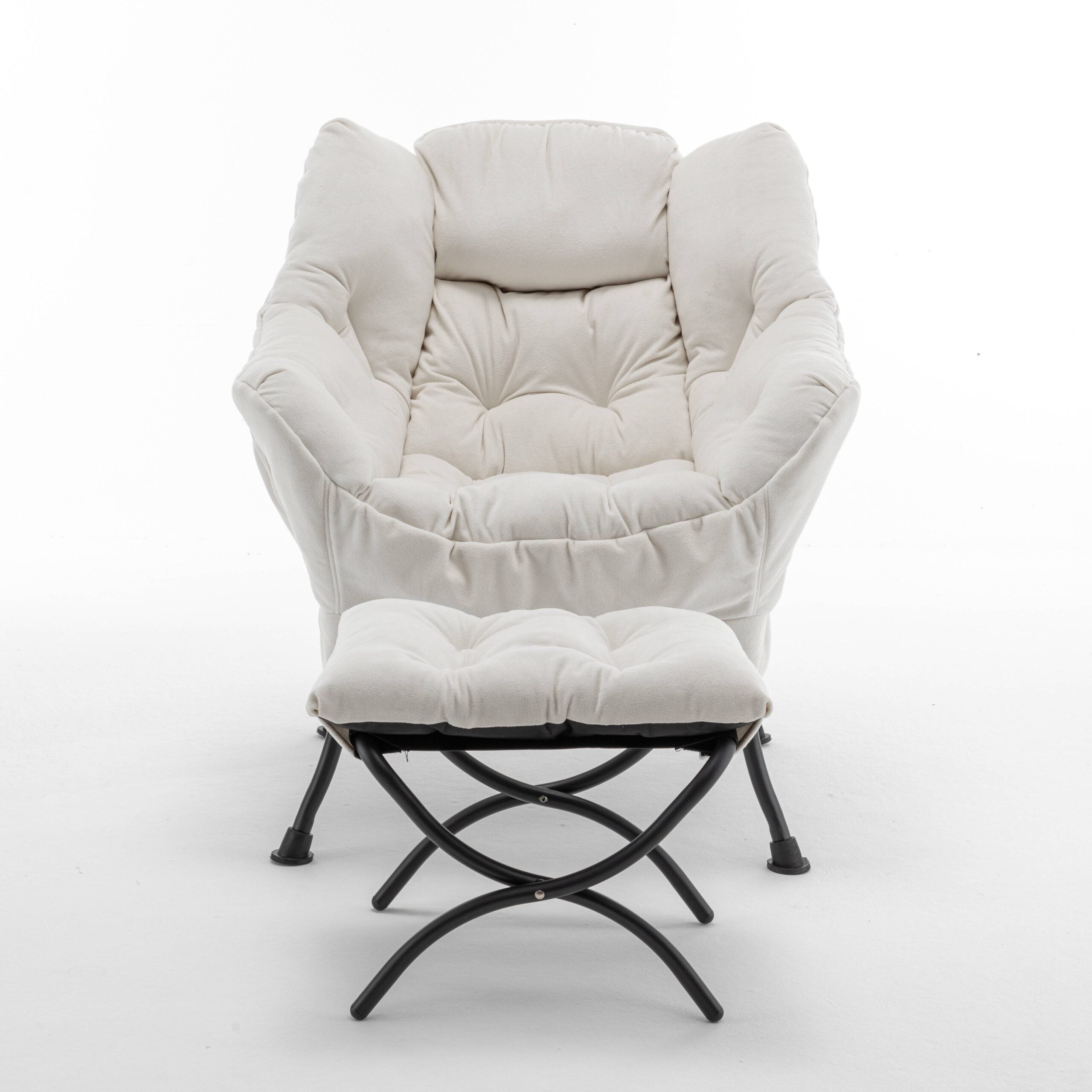 Comfortable Upholstered Lounge Chair with Footrest