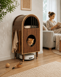 ModernLuxe 2-in-1 Luxury Cat Litter Box Enclosure & Side Table - Espresso