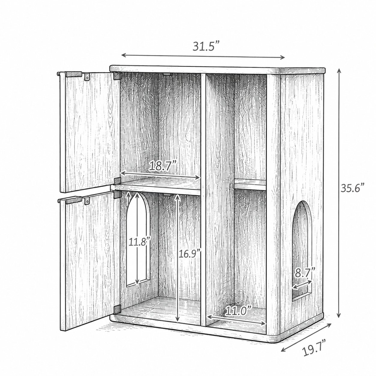 Mewlap Hidden Cat Cabinet