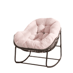 Velvet Outdoor Rattan Rocking Chair,Padded Cushion Rocker Recliner Chair Outdoor for Front Porch