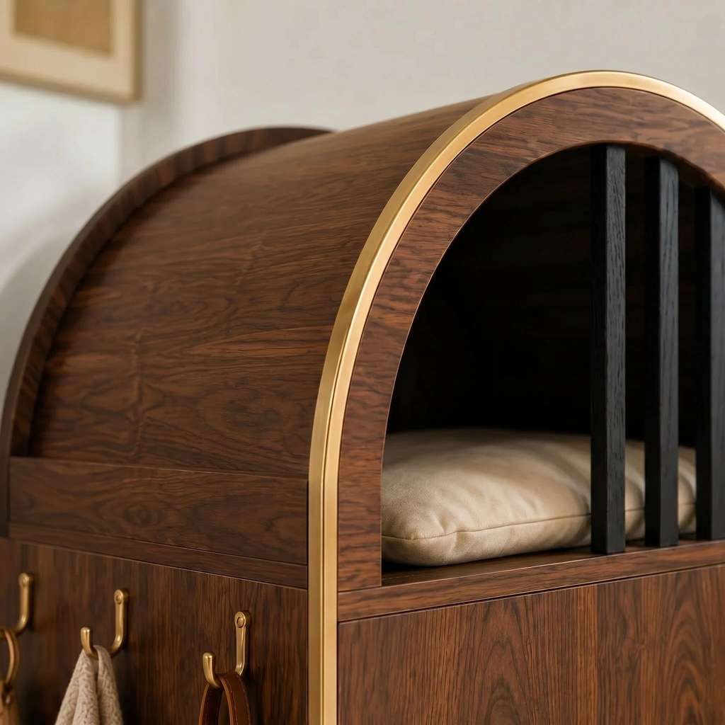 ModernLuxe 2-in-1 Luxury Cat Litter Box Enclosure & Side Table - Espresso Secondary image