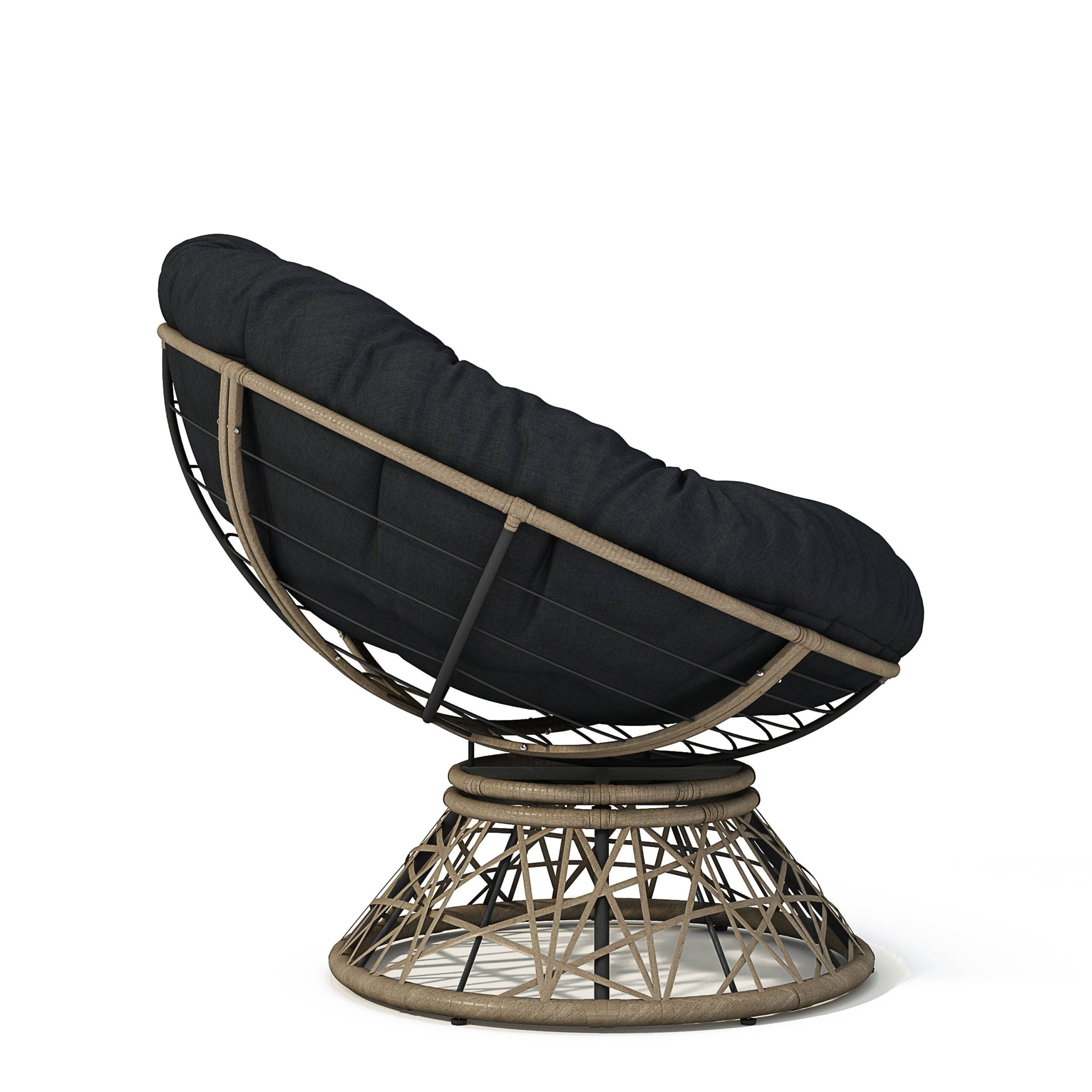 40" Ergonomic Wicker Chair with Cloud Thick Density Fabric Cushion