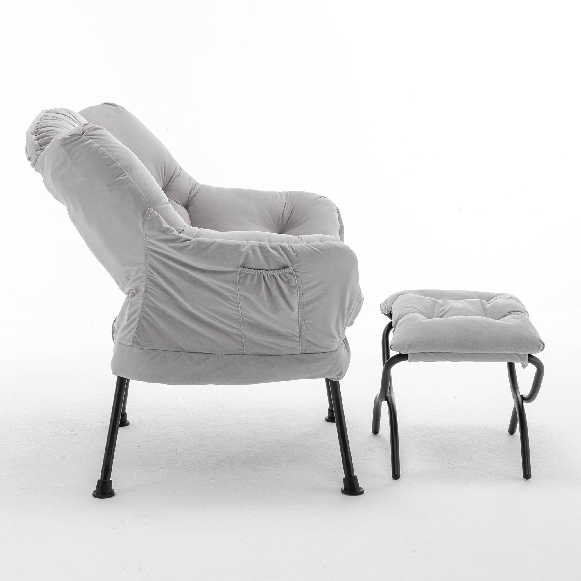 Comfortable Upholstered Lounge Chair with Footrest