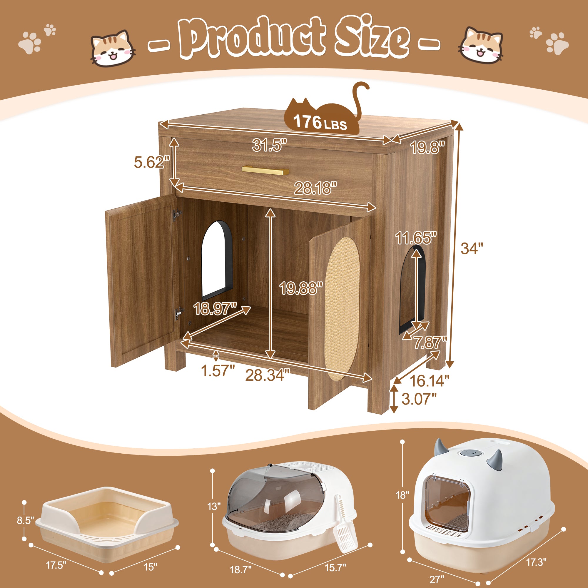 Mewlap Cat Litter Box Enclosure